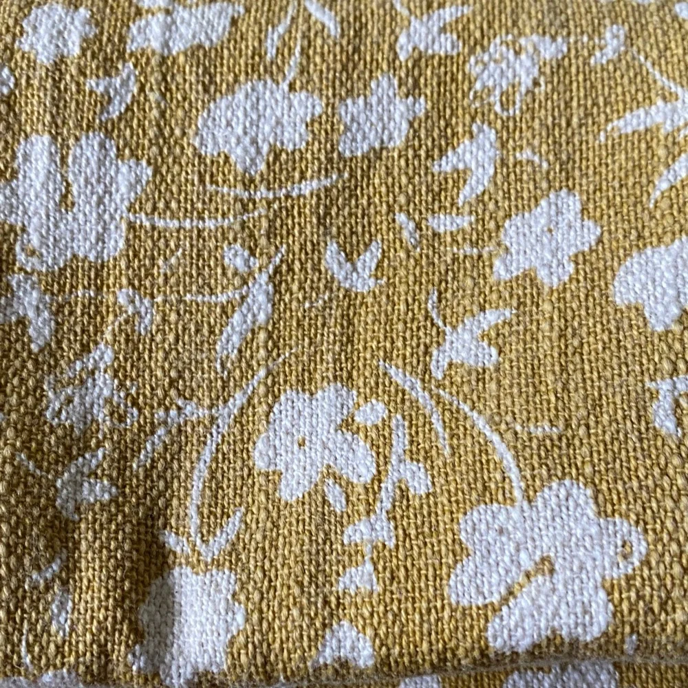 Creative Co-Op Yellow Waffle Weave Kitchen Towel with Ruffle